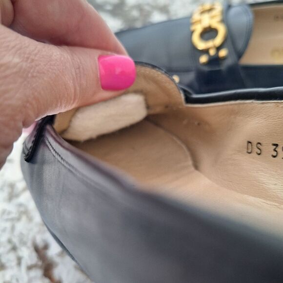 Salvatore Ferragamo Blue ‎ Leather Flat Size 8 AA - Picture 9 of 14